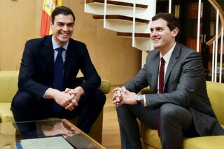 Pedro Sánchez y Albert Rivera, reunidos en el Congreso de los Diputados.